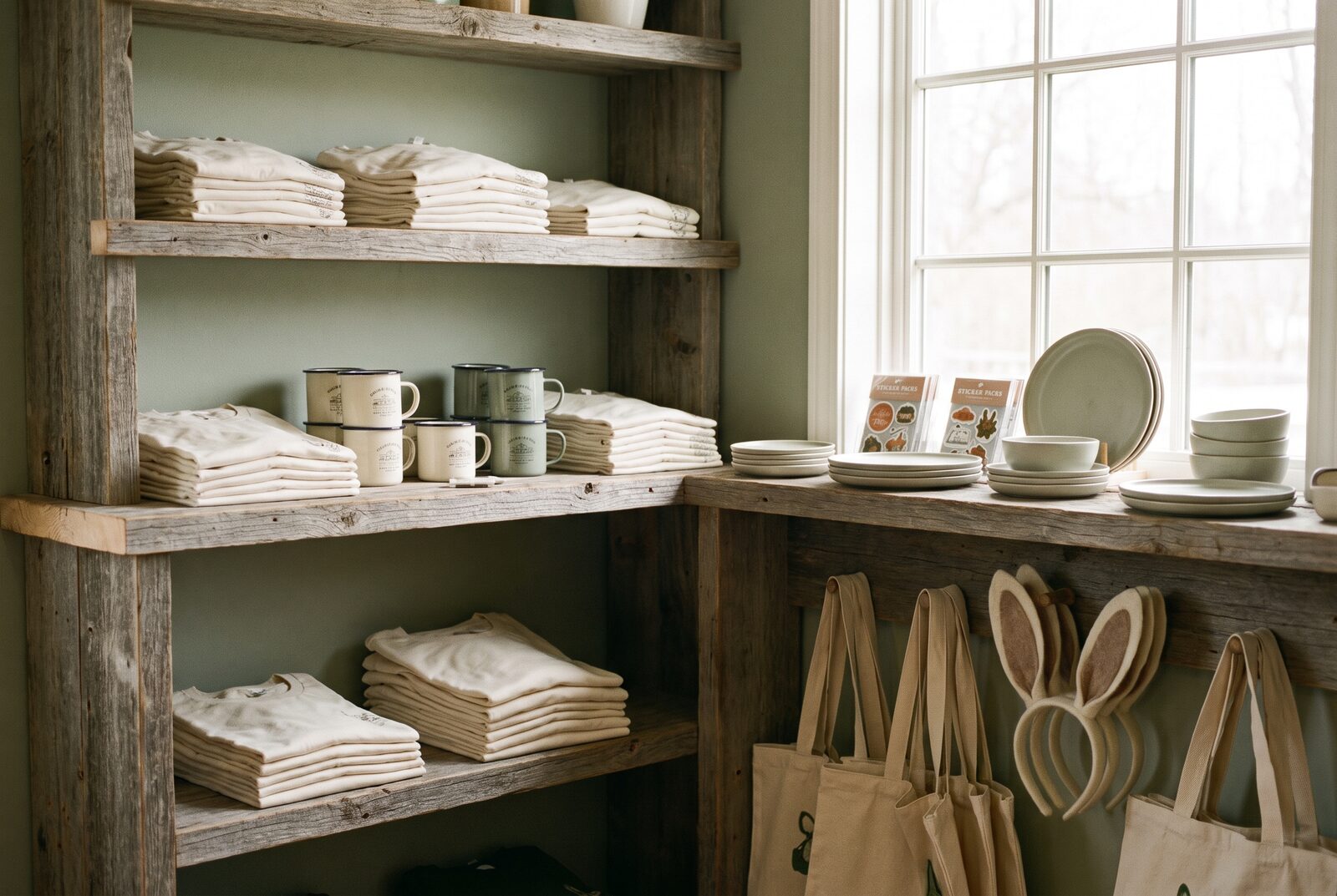 The Pip's Palace merchandise corner