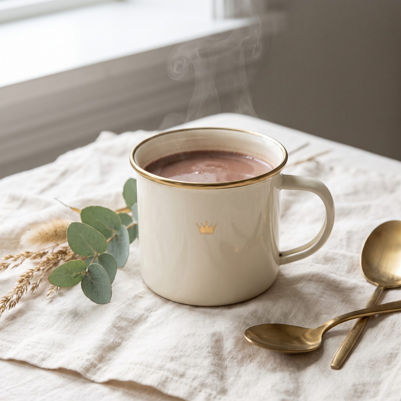 Crown enamel mug